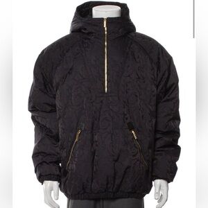 VERSACE Men’s Black Parka with Gold Accents NWT